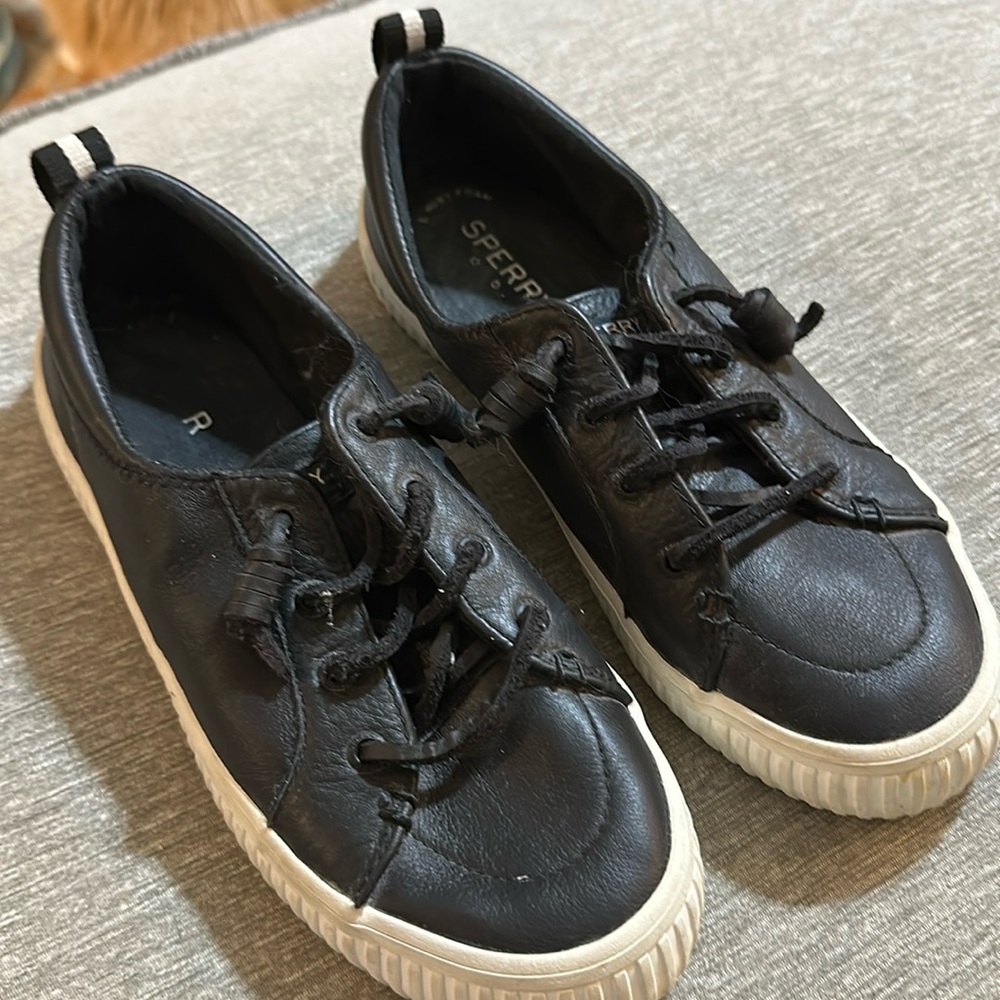 Sperry black leather Topsiders